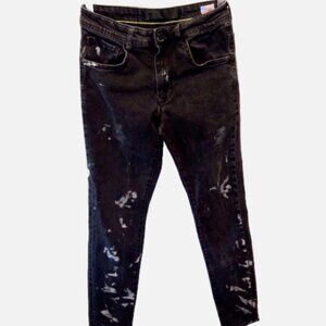 Men’s Black Jeans 29x31 Alien 51 Stargate White Splatter Grunge Streetwear